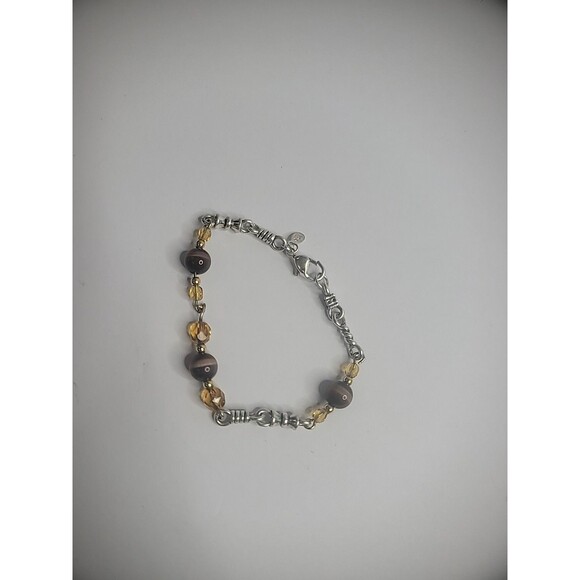 Vintage Premier Designs Silver Tone Bracelet Stone Beaded Jewelry Costume - Picture 2 of 9